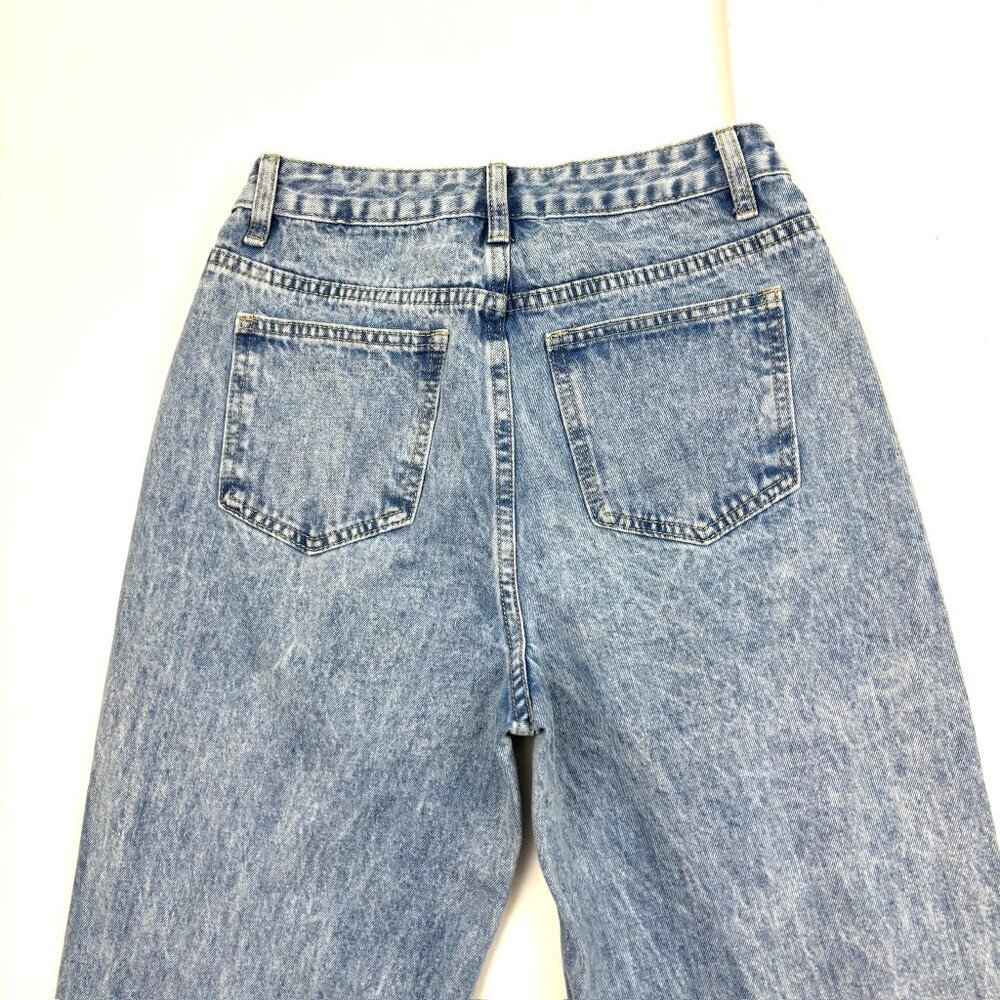 SHEIN Relaxed‎ straight Distressed Women's size XS 2 Light Blue Denim Jeans - Picture 4 of 4